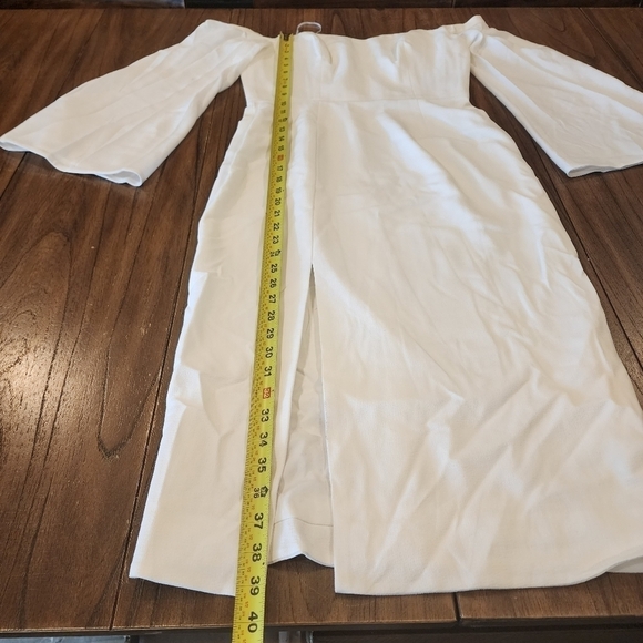 BHLDN Dress The Population Erin white off the shoulder cocktail mini Midi dress - Picture 10 of 16